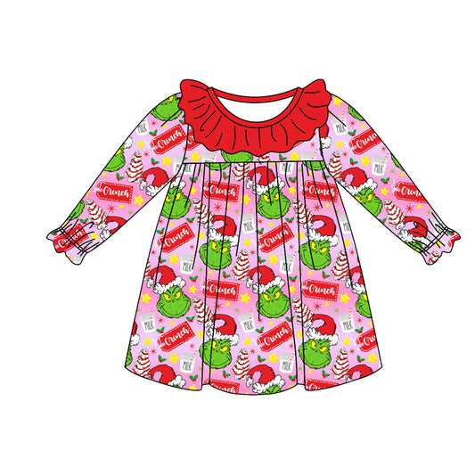 NO moq GLD0931  Pre-order Sizes 3-6m to 14-16t baby girl clothes long sleeves autumn dress