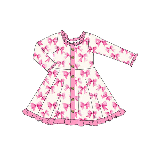 NO moq GLD0936 Pre-order Sizes 3-6m to 14-16t baby girl clothes long sleeves autumn dress