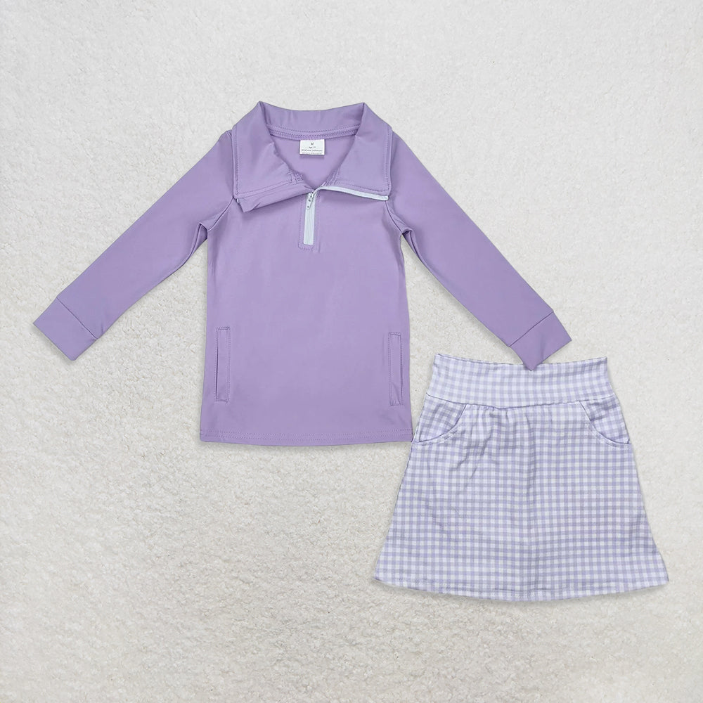 10.20 RTS Sibling Baby Girls Zipper Pullovers Shirts Top Floral Skorts Yoga Sets