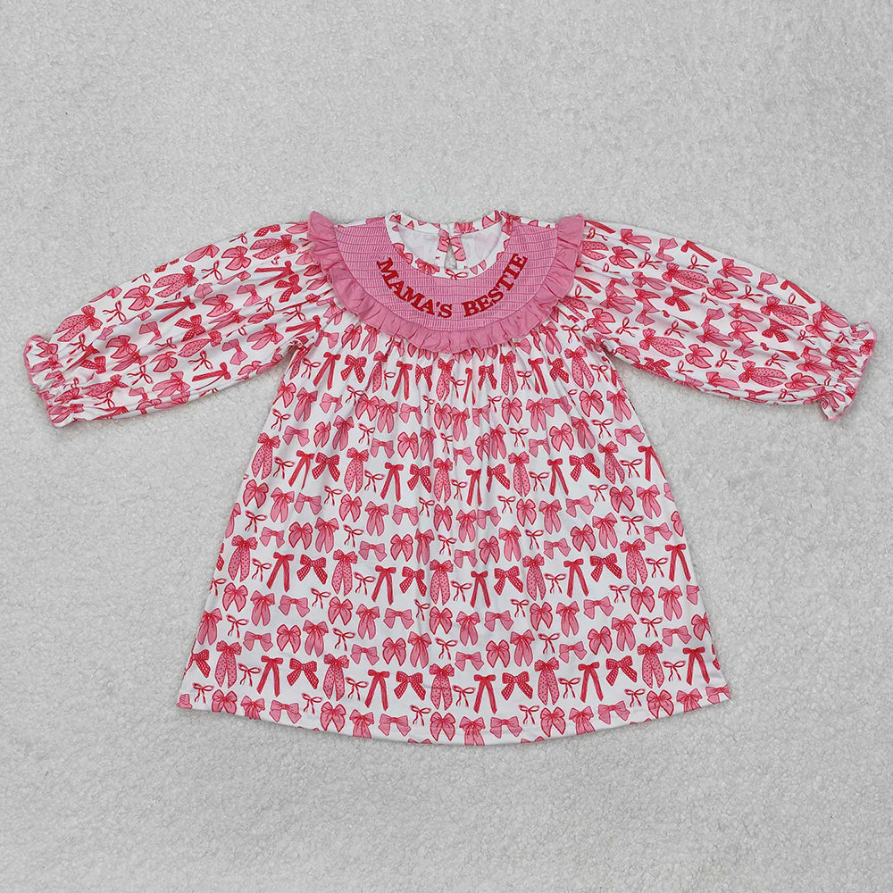 12.27 RTS Sibling Baby Girls Mama's Bestie Smocked Rompers Dresses