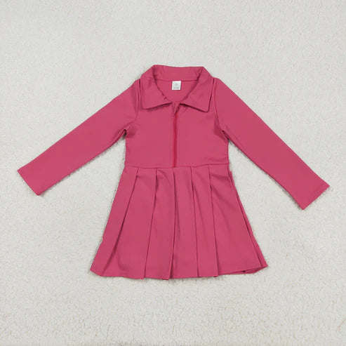 11.10 RST Sibling 3 Colors Baby Girls Long Sleeves Zipper Yoga Knee Length Dresses