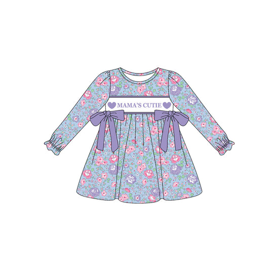 9.22 GLD1341 Baby Girls Mamas Cutie Flowers Bows Knee Length Dresses Preorder