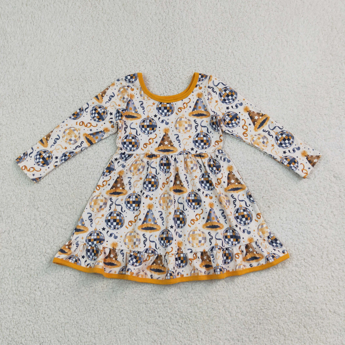 RTS NO MOQ Sibling milk silk Baby Girls Boys Stars Lights Top Pant Happy New Year Pajamas Sets Dress And blanket
