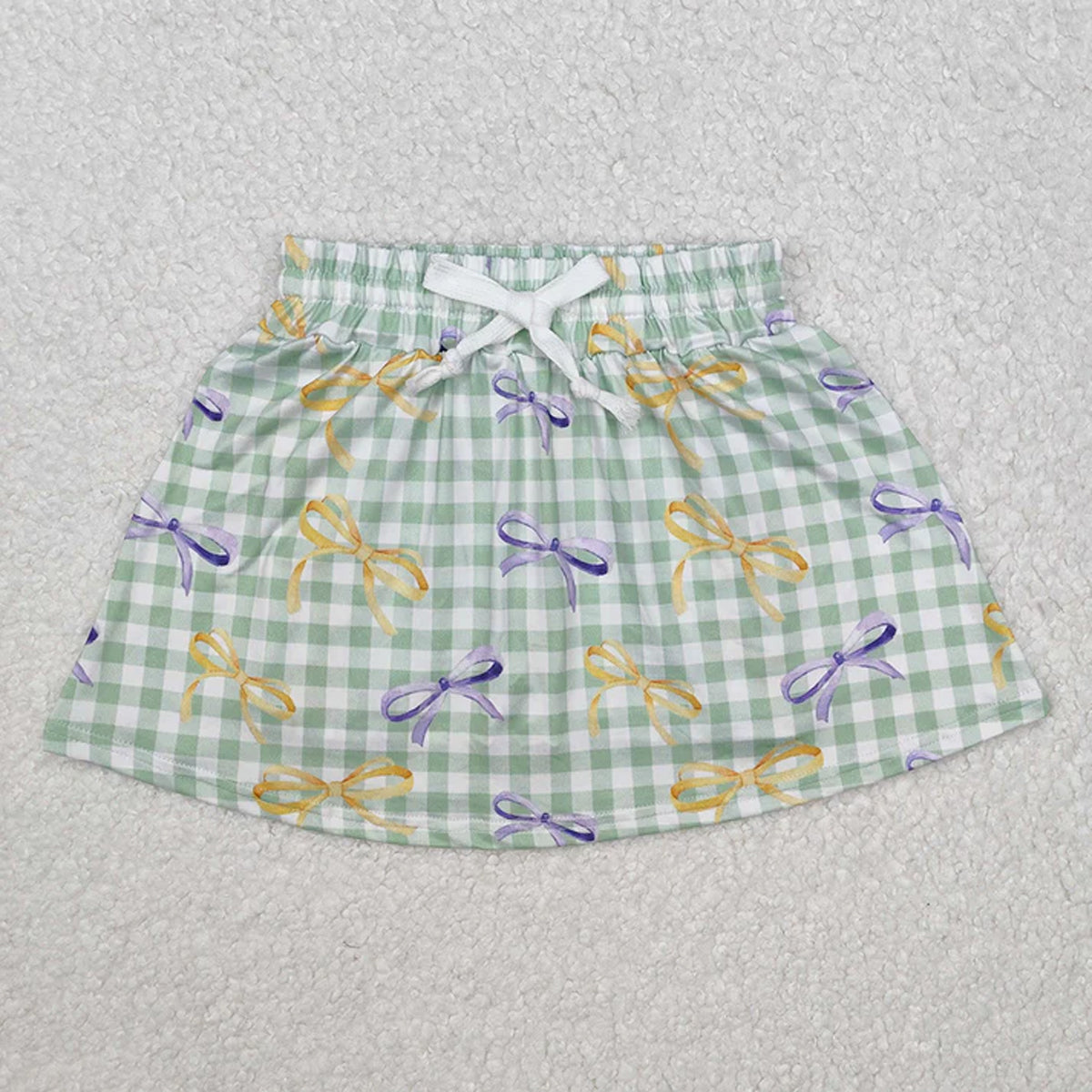 RTS Sibling Baby Girls Skirt  Mardi Gras Checkered Boots Skort Skirts