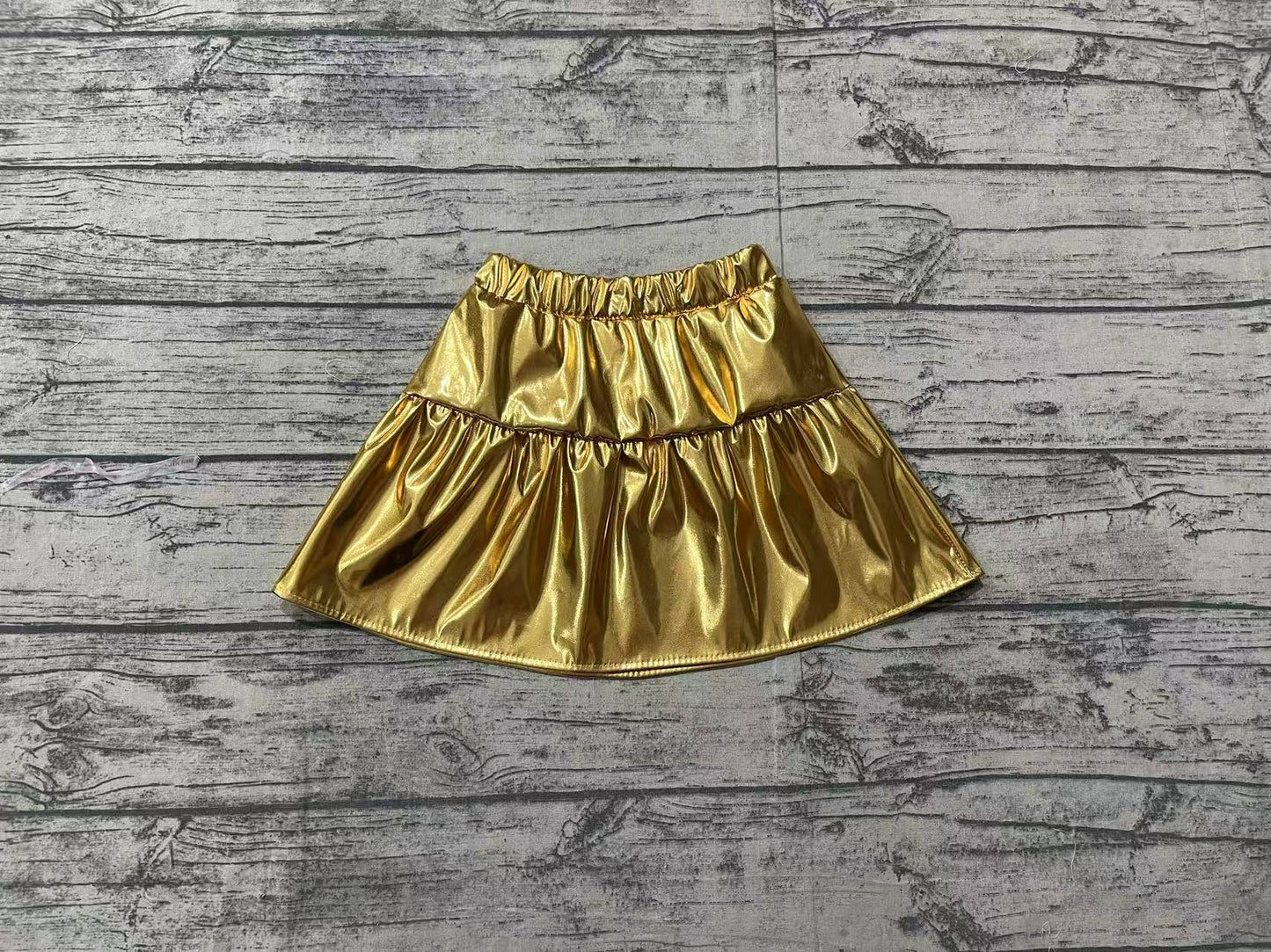 GLK0043Baby Girls Golden Leather Skort Skirts