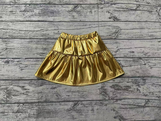 GLK0043Baby Girls Golden Leather Skort Skirts