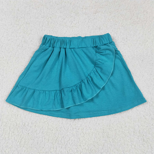 GLK0060 RTS NO MOQ Baby Girls Skirt  Aqua Ruffle Kids Girls Summer Skirt Girls' Frock Skirts High Waist Tulle Skirts Girls' Summer Skirts