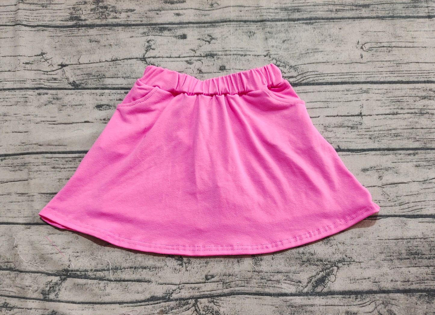 GLK0066Kids Girls Pink Cotton Summer Skirt with Pocket for Little Girls Soft Breathable Material for Comfortable Wear