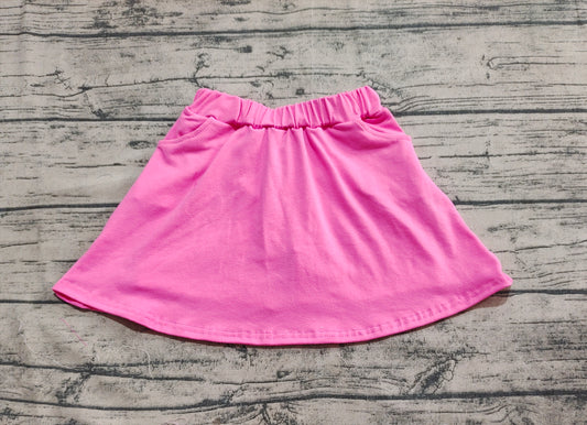 GLK0066Kids Girls Pink Cotton Summer Skirt with Pocket for Little Girls Soft Breathable Material for Comfortable Wear