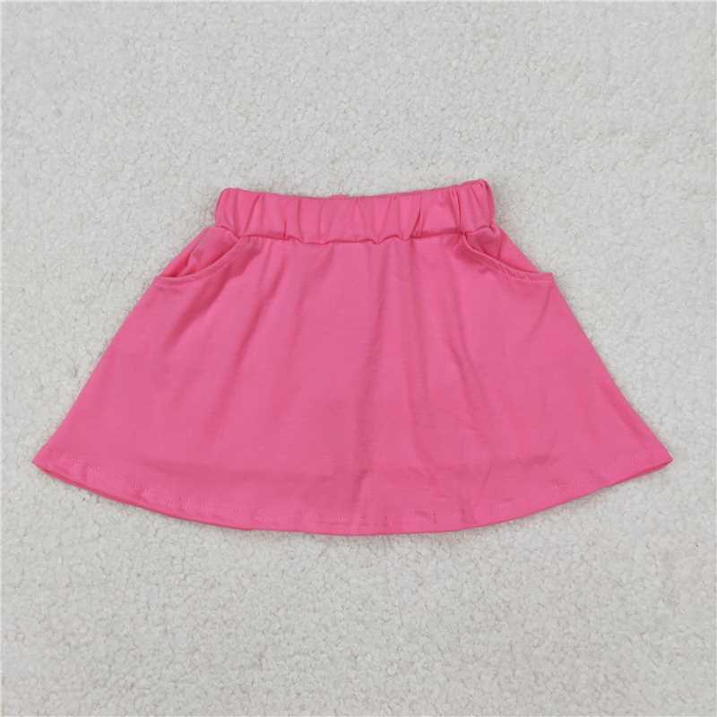 6.30  RTS NO MOQ Baby Girls Skirt Baby Girls Dark Pink Pocket Yoga Active Wear Skorts