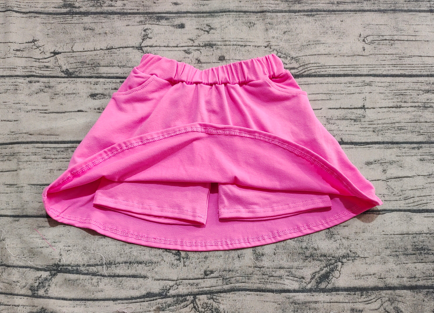 GLK0066Kids Girls Pink Cotton Summer Skirt with Pocket for Little Girls Soft Breathable Material for Comfortable Wear