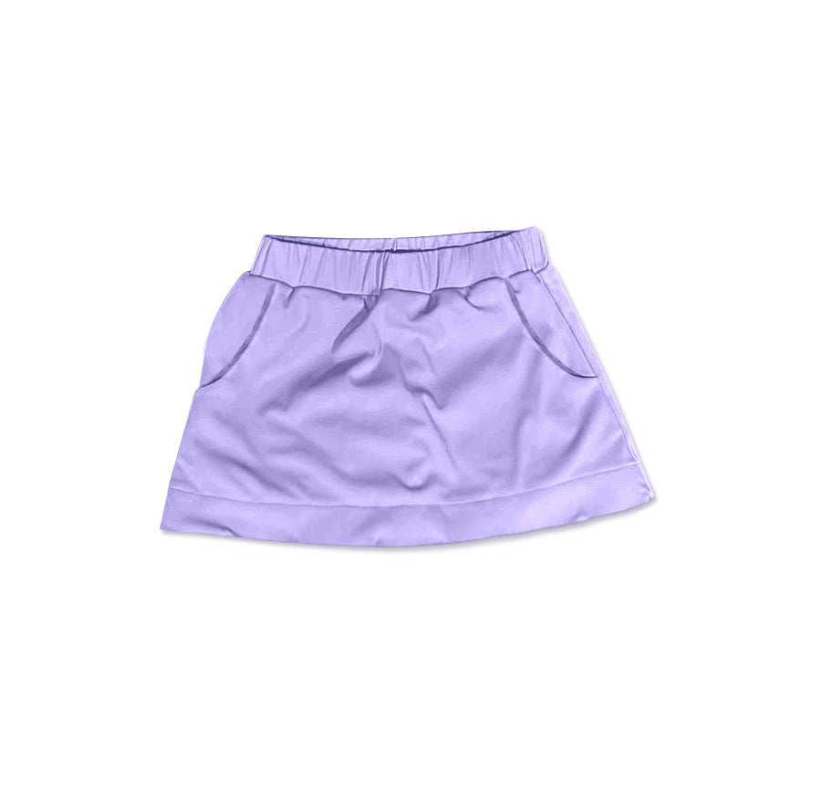 Kids Girls Lavender Cotton Summer Skirt with Pocket for Girls Soft Breathable Garmet for Spring Autumn