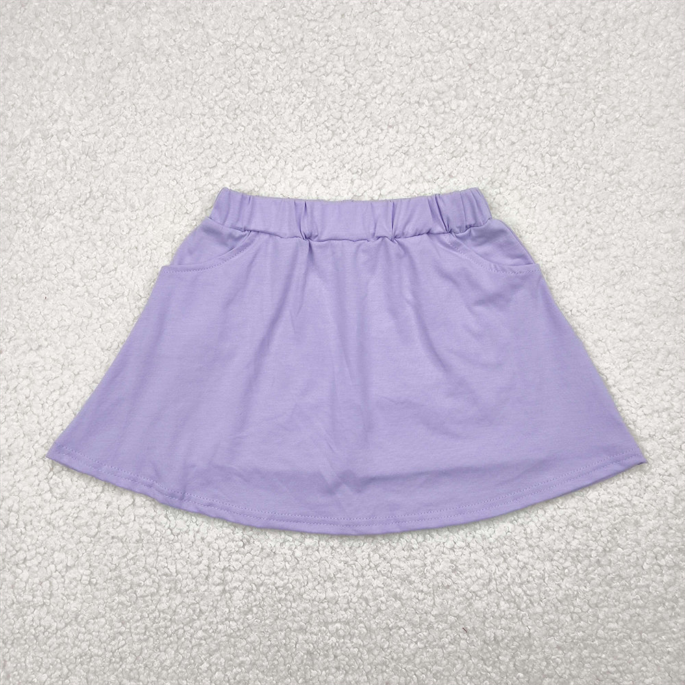 6.18 GLK0067RTS NO MOQ Baby Girls Skirt Baby Girls Lavender Pocket Yoga Active Wear Skort