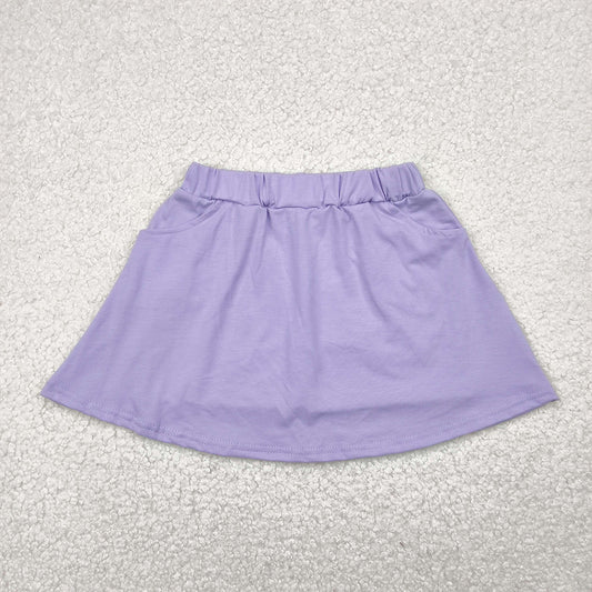 6.18 GLK0067RTS NO MOQ Baby Girls Skirt Baby Girls Lavender Pocket Yoga Active Wear Skort