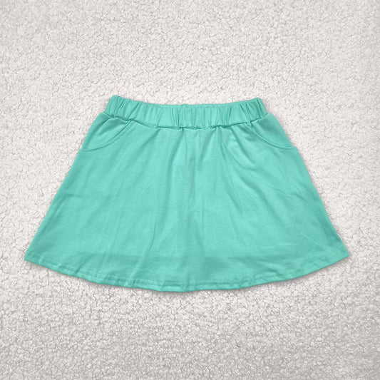 6.18 GLK0069 RTS NO MOQ Baby Girls Skirt Baby Girls Green Pocket Yoga Active Wear Skort