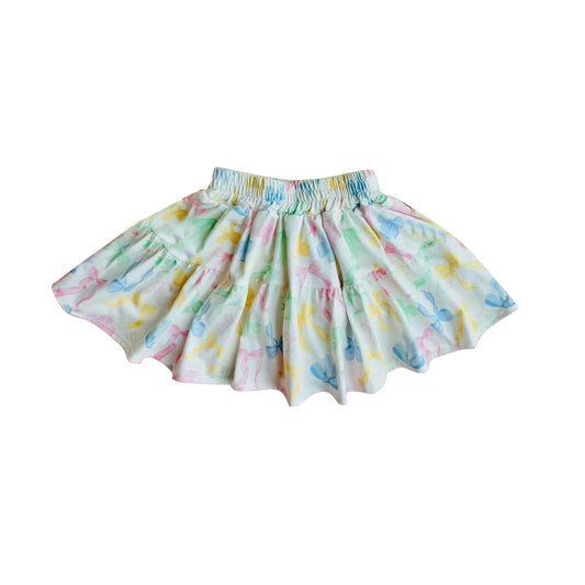 GLK0070Kids Girls Colorful Bows Patchwork Skirt Cute And Fashionable Girls' Skirts for Children