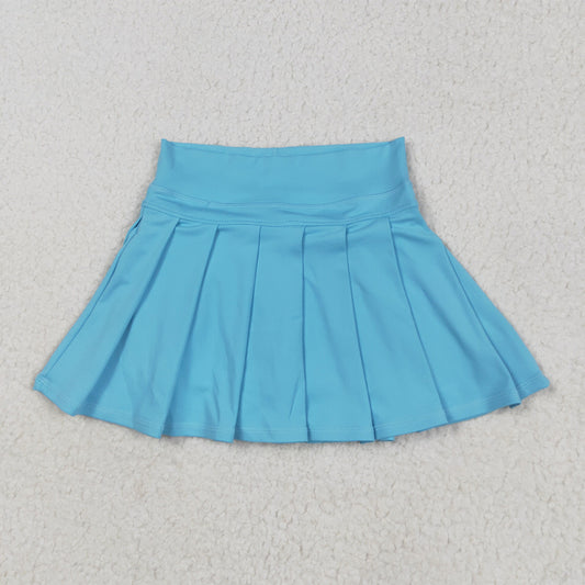 7.23  GLK0082 RTS NO MOQ Baby Girls Summer Yoga Skirt Baby Girls Blue Yoga Active Wear Skirt
