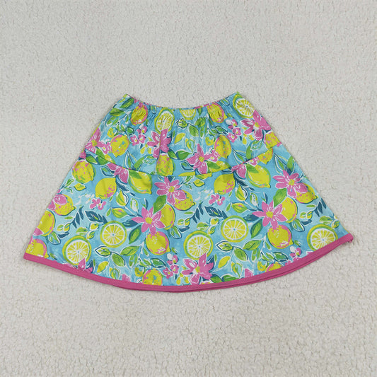 RTS NO MOQ （In stock）GLK0100 Baby Girls Skirt Baby Girls Lemon Summer Skirt Bottoms