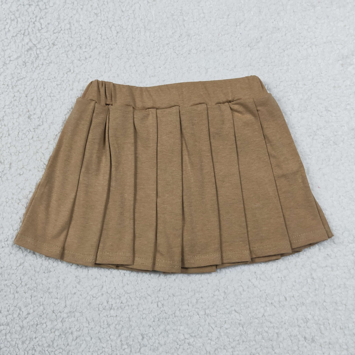 GLK0107 Sample No Moq Khaki cotton kids girls summer pleated skirt