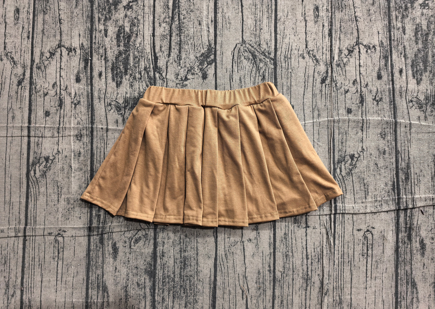 5.28 GLK0107 Sample No Moq Khaki cotton kids girls summer pleated skirt