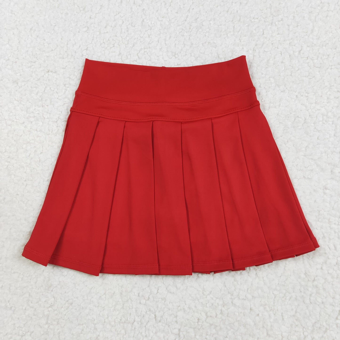 8.23 RTS NO MOQ （In stock）GLK0125 Baby Girls Summer Yoga Skirt Baby Girls Red Yoga Skorts Bottom Pleated Skirts
