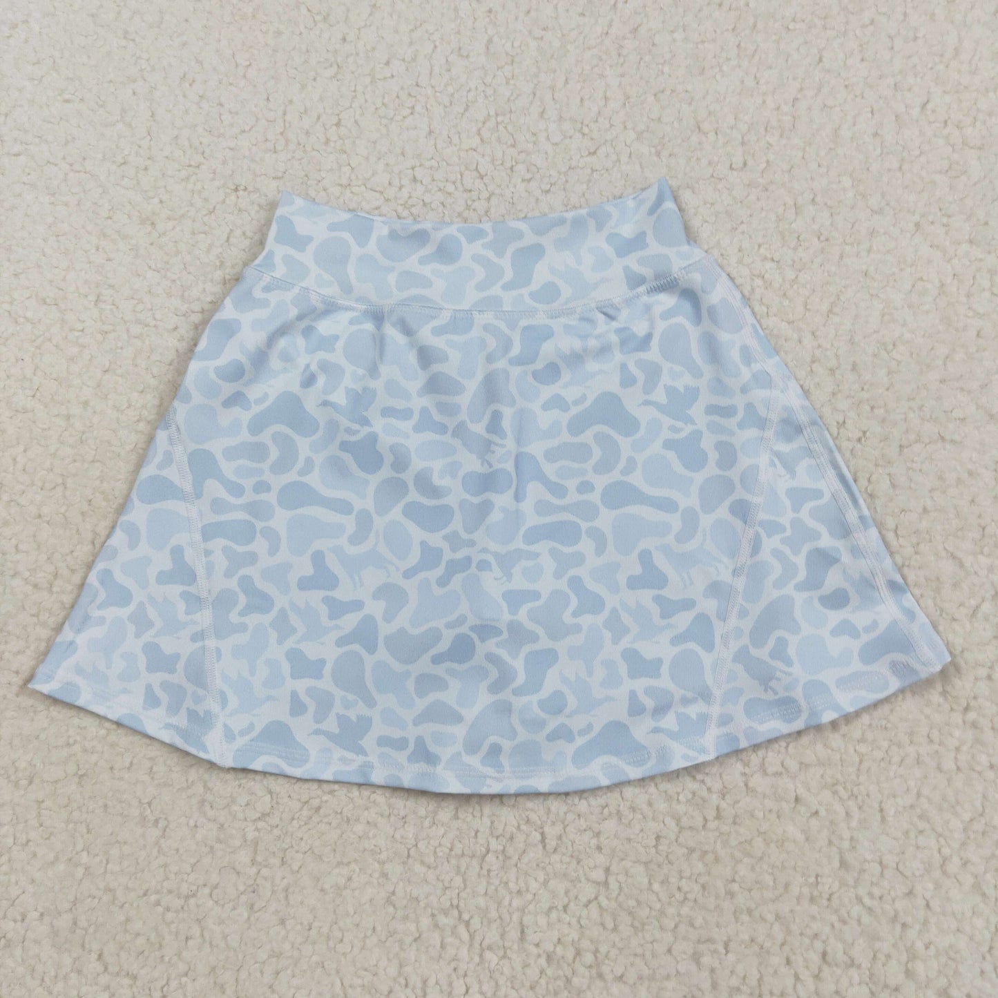 RTS NO MOQ （In stock）GLK0129 Baby Girls Summer Yoga Skirt Baby Girls Western Light Gray Camo Yoga Active Skorts Bottom