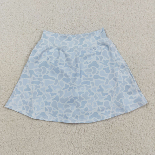 RTS NO MOQ （In stock）GLK0129 Baby Girls Summer Yoga Skirt Baby Girls Western Light Gray Camo Yoga Active Skorts Bottom