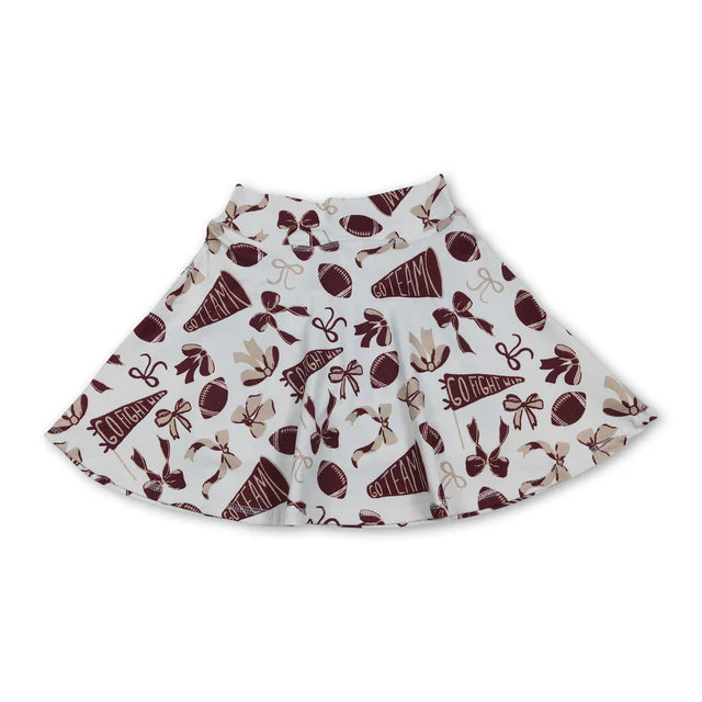 RTS Sibling Sibling Baby Girls Bows Footballs Go Team Yoga Active Skirt Shorts Bottom