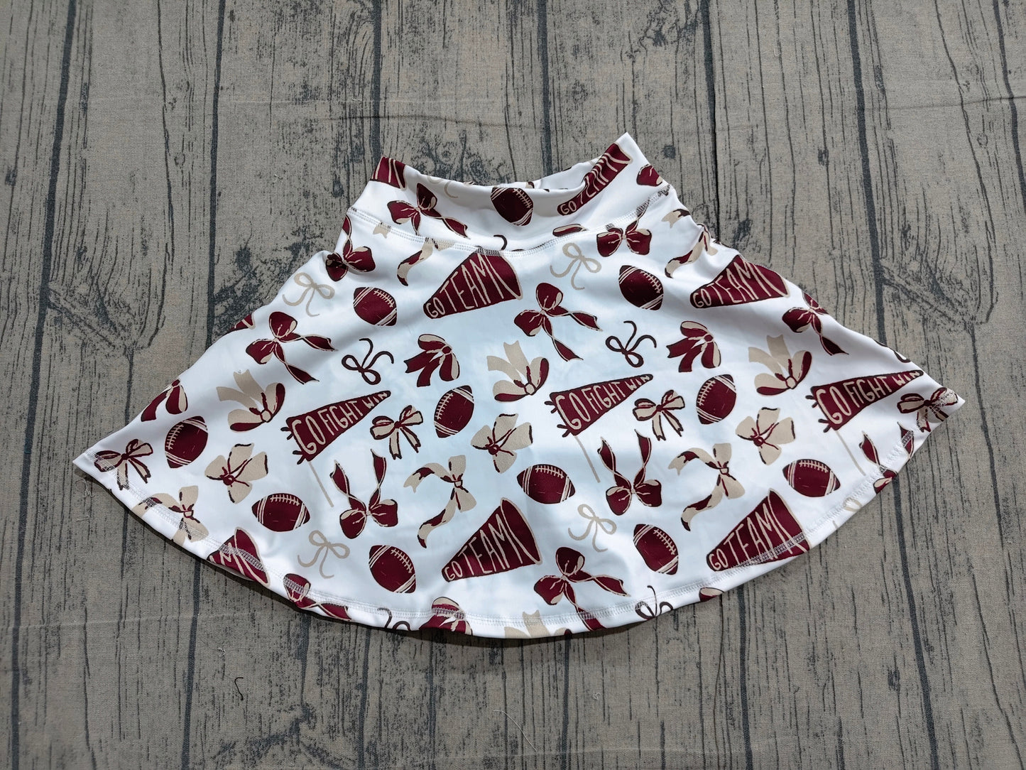 4.1 GLK0139 Sample No Moq Baby Girls Dark Red Bows Go Team Yoga Skirt Shorts Bottom Preorder