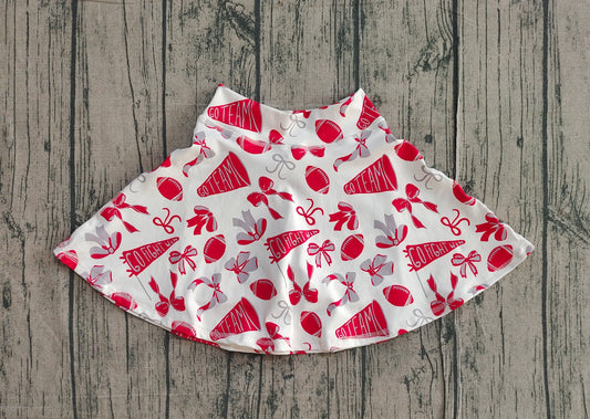 12.1 GLK0141 Sample No Moq Yoga fabric Baby Girls Red Bows Go Team Yoga Skirt Shorts Bottom