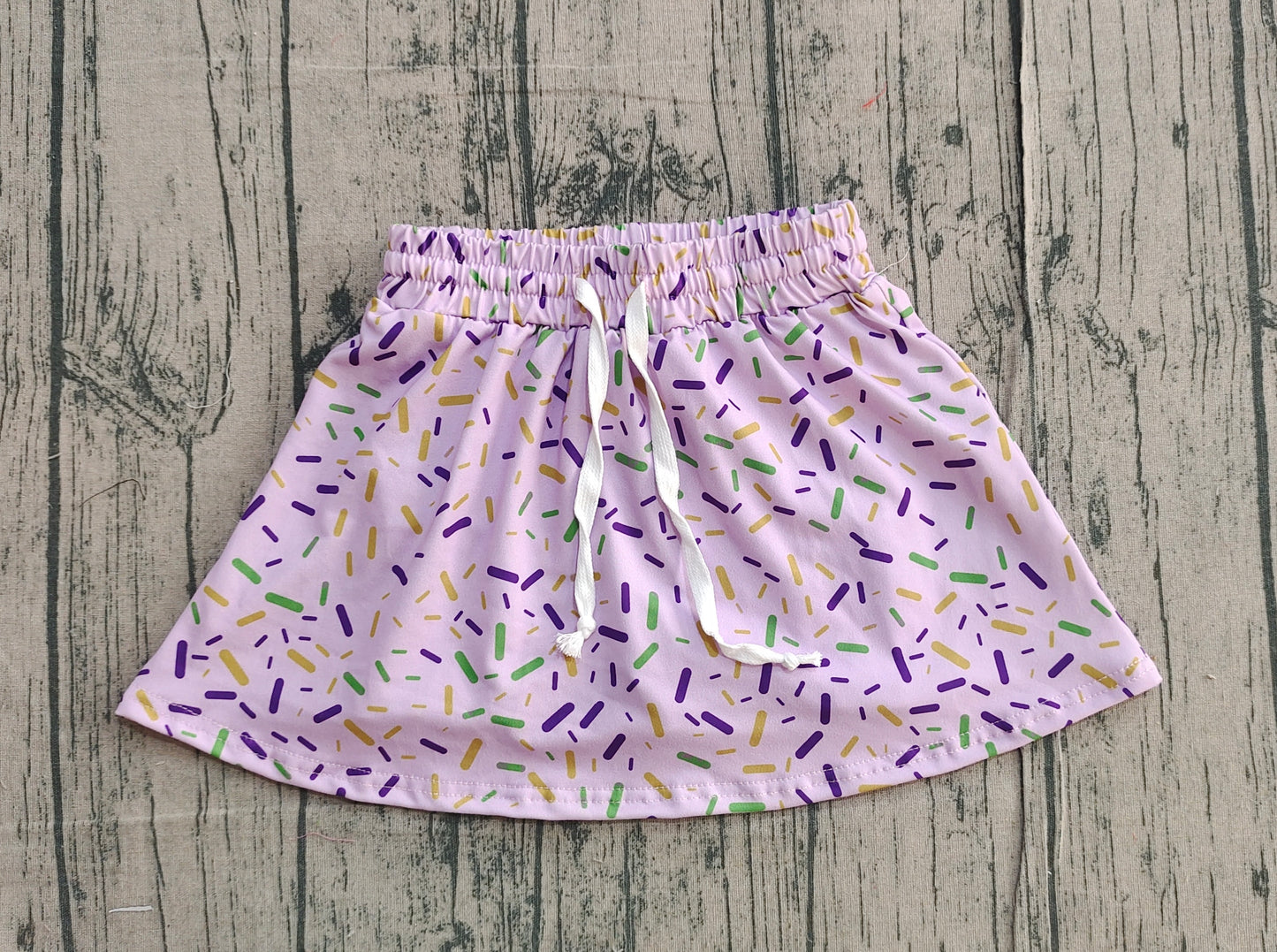 11.20 GLK0144 Sample No Moq Yoga fabric Baby Girls Purple Sprinkles Team Skirts Shorts Bottom