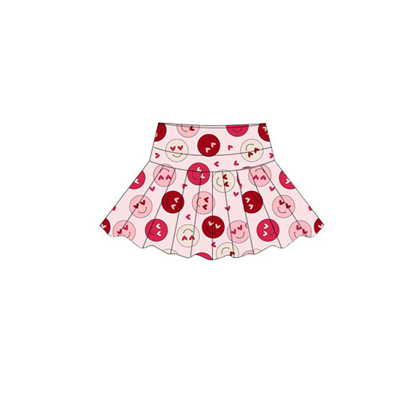 10.18 GLK0153 Pre order No Moq Yoga fabric Baby Girls Pink Smiles Hearts Valentine Yoga Skirt Shorts Bottom