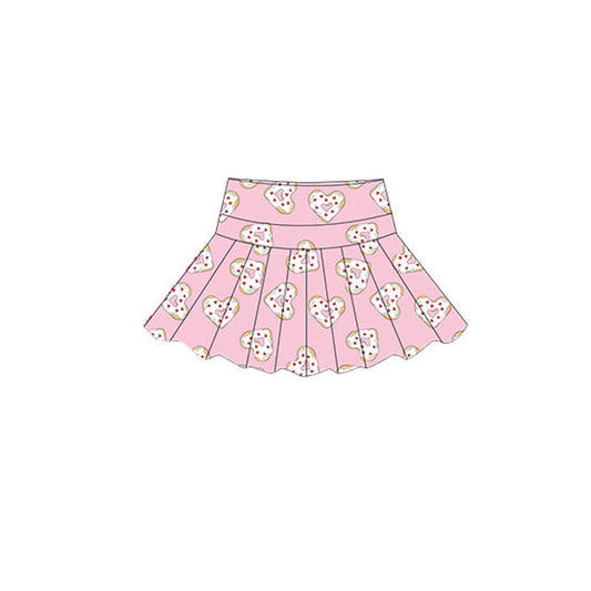 10.18 GLK0156 Pre order No Moq Yoga fabric Baby Girls Pink Hearts Donuts Valentine Yoga Skirt Shorts Bottom
