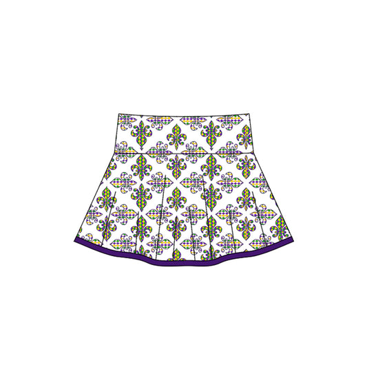10.18 GLK0157 Pre order No Moq Yoga fabric Baby Girls Mardigras Anchors Plaid Yoga Skirt Shorts Bottom