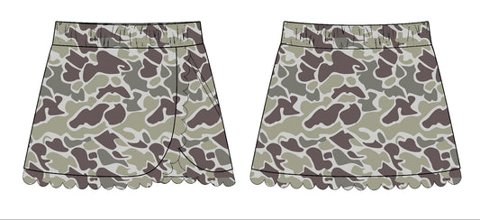10.28 GLK0171 Pre order No Moq Yoga fabric Baby Girls Grey Camo Southern Yoga Skirts Bottom