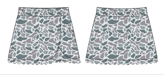10.28 GLK0173 Pre order No Moq Yoga fabric Baby Girls Grey Camo Southern Yoga Skirts Bottom