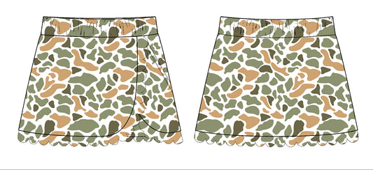 10.28 GLK0177 Pre order No Moq Yoga fabric Baby Girls Green Orange Camo Southern Yoga Skirts Bottom