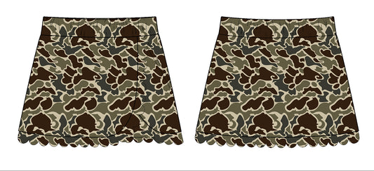 10.28 GLK0178 Pre order No Moq Yoga fabric Baby Girls Dark Khaki Camo Southern Yoga Skirts Bottom