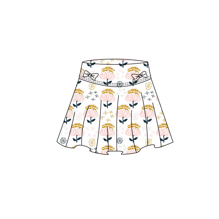 11.3 GLK0181 Pre order No Moq Yoga fabric Baby Girls Bows Flowers Yoga Skirt Shorts Bottom