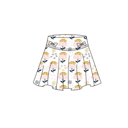 11.3 GLK0181 Pre order No Moq Yoga fabric Baby Girls Bows Flowers Yoga Skirt Shorts Bottom