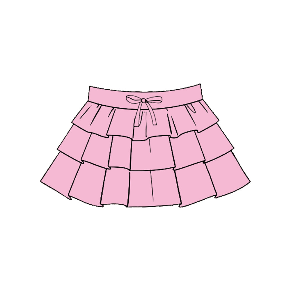 11.20 GLK0199 Pre order No Moq Yoga fabric Baby Girls Pink Ruffle Yoga Skirt Shorts Bottom