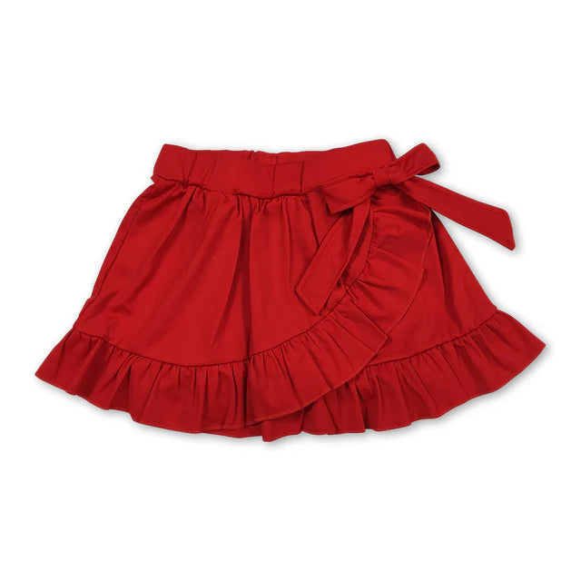 RTS Sibling bow ruffle kids girls summer active yoga skirt