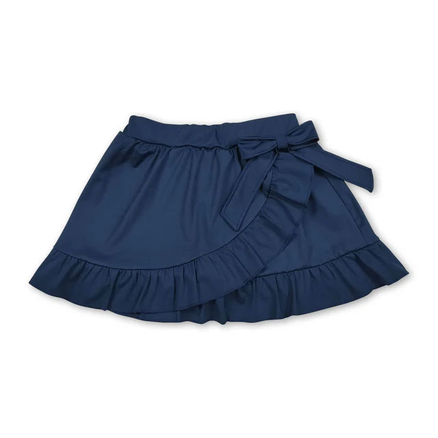 RTS Sibling bow ruffle kids girls summer active yoga skirt