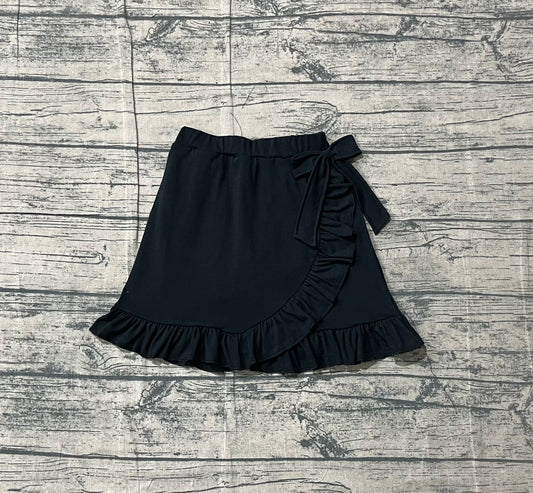 12.26 GLK0218 Sample No Moq Yoga fabric Baby Girls Black Yoga Active Ruffle Skirt Shorts Bottoms