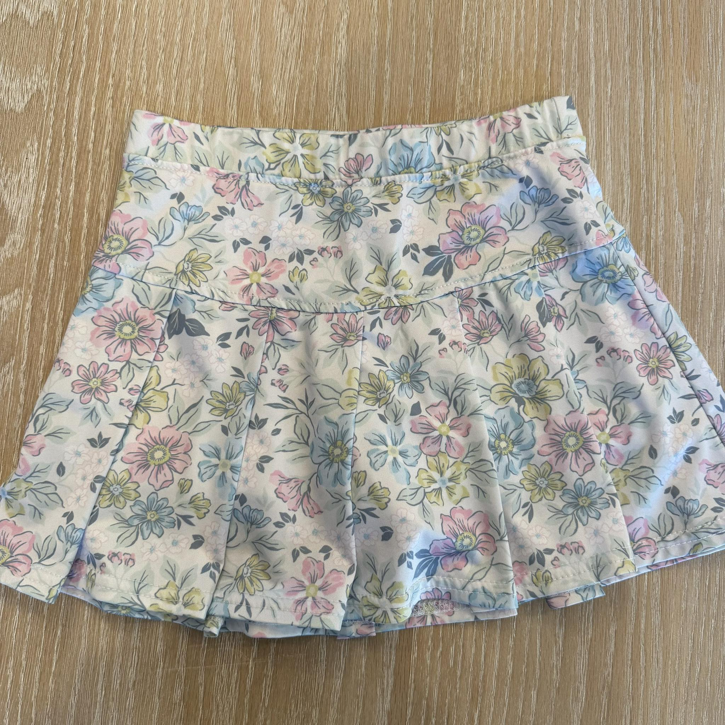 2.5 GLK0263 Pre order No Moq Yoga fabric Baby Girls Flowers Yoga Active Shorts Bottom Skirt