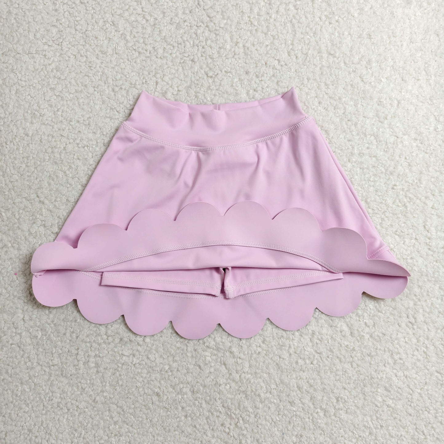 GLK0268 RTS NO MOQ （In stock）Pink scallop kids girls summer activwear skirt