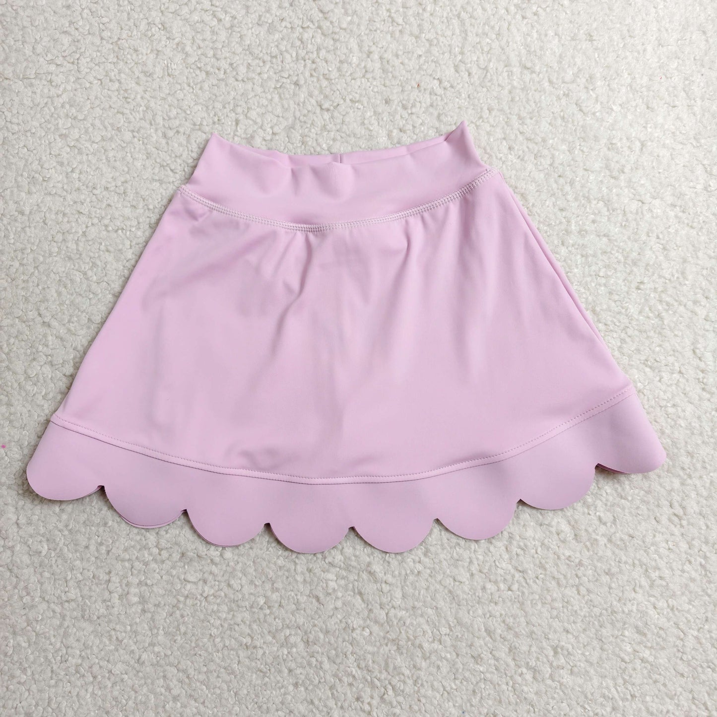 GLK0268 RTS NO MOQ （In stock）Pink scallop kids girls summer activwear skirt
