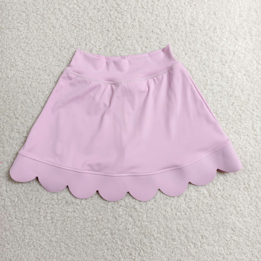 GLK0268 RTS NO MOQ （In stock）Pink scallop kids girls summer activwear skirt