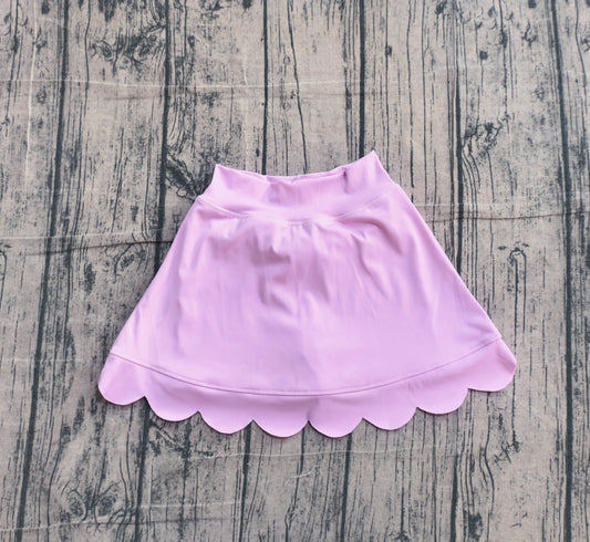 4.9 GLK0268 Sample No Moq Baby Girls Pink Scallop Yoga Active Skirt Shorts Bottom