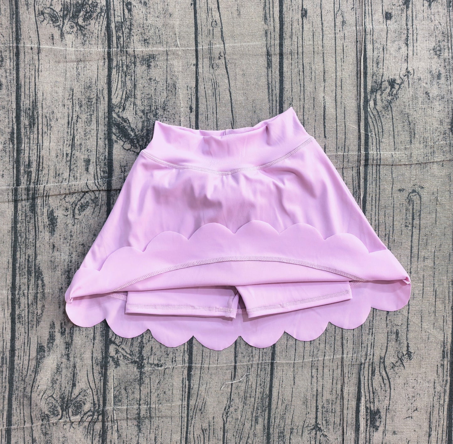 4.9 GLK0268 Sample No Moq Baby Girls Pink Scallop Yoga Active Skirt Shorts Bottom